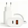 Carregador Telefone E Tablet Branco Turbo 25w 2 Entradas