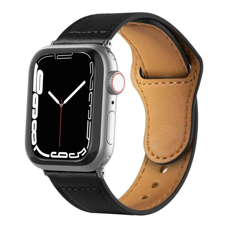 Multiira Gshield De Couro, Para Apple Watch, 38/40/41mm, Preta