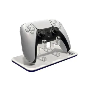 Suporte Controle Bancada Playstation Branco E Azul - Material Acrílico