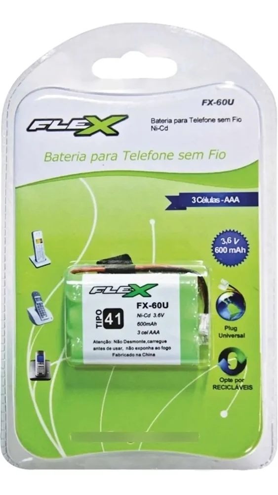 Bateria P/ Tel Sem Fio 3,6v X 600mah Aaa Plug Universal