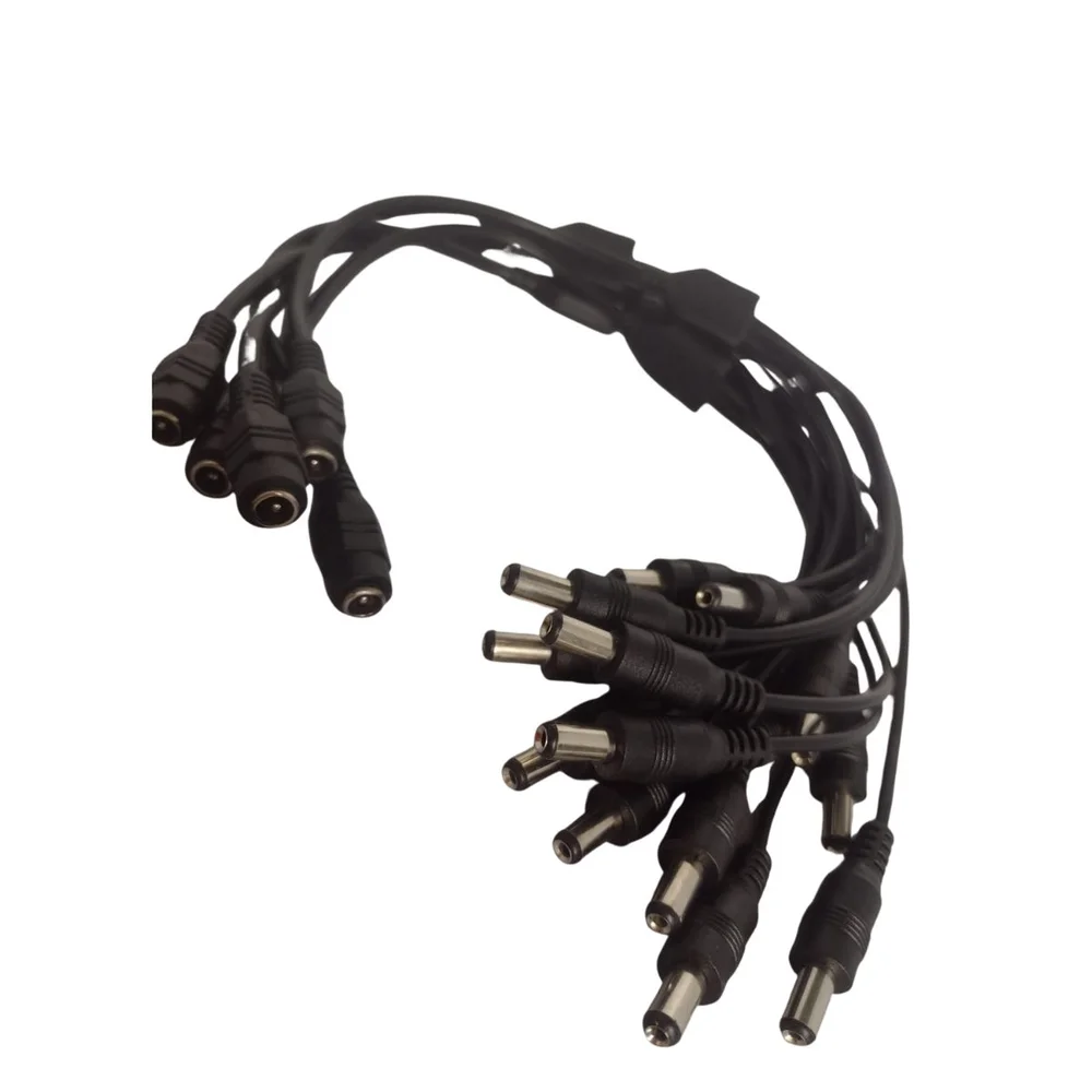 Cabo 1 Jack J4 X 3 Plug P4 P/ Cftv 40cm - Kit 5 Cabos
