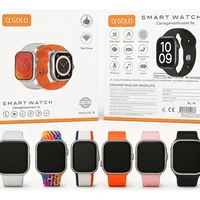 Relógios Smartwatch Inteligente A'gold Rl-18 C/6 Pulseiras Caixa Prateado Pulseira 6 Bisel Preto Desenho Da Pulseira Mesh