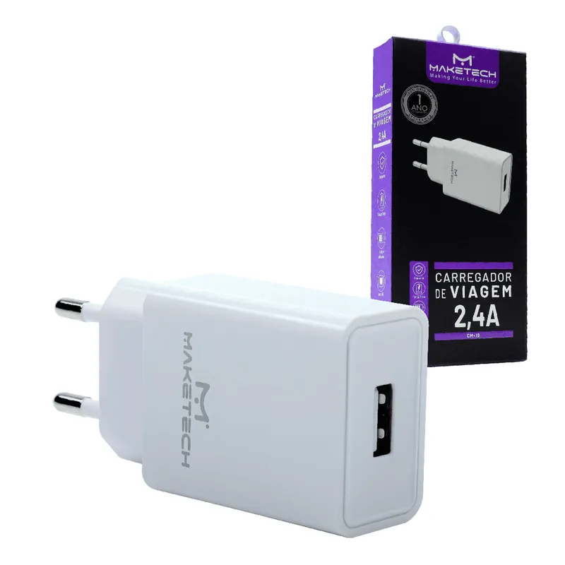 Carregador Auto Id Cm-19 2.4a Branco Maketech