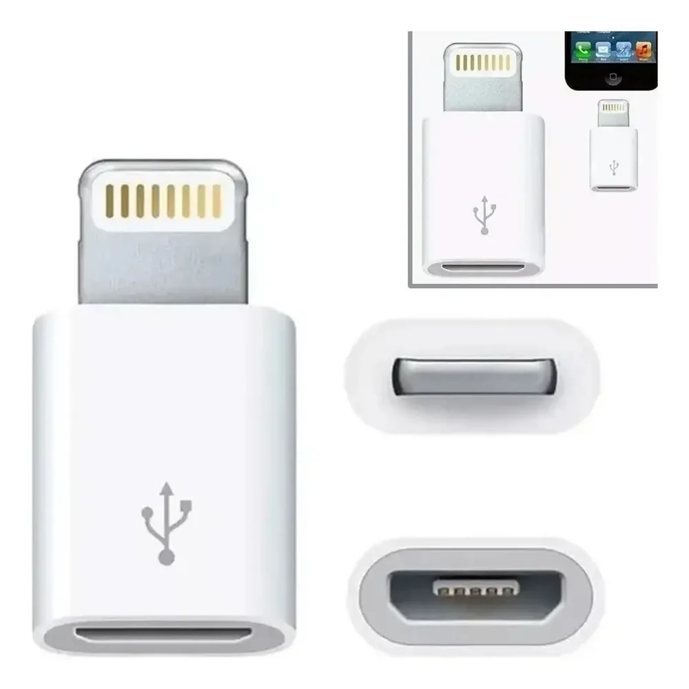 Adaptador Micro Usb Fêmea X Macho Iphone, Ipads E Ipods.
