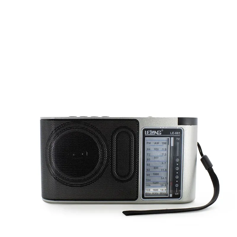 Caixa De Som Portátil Lelong Le-661 Rádio Portátil Analógico, Cinza