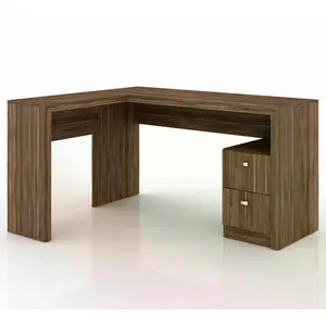 Mesa Para Escritorio De Canto,Mobili Me4129, Nogal Tecno