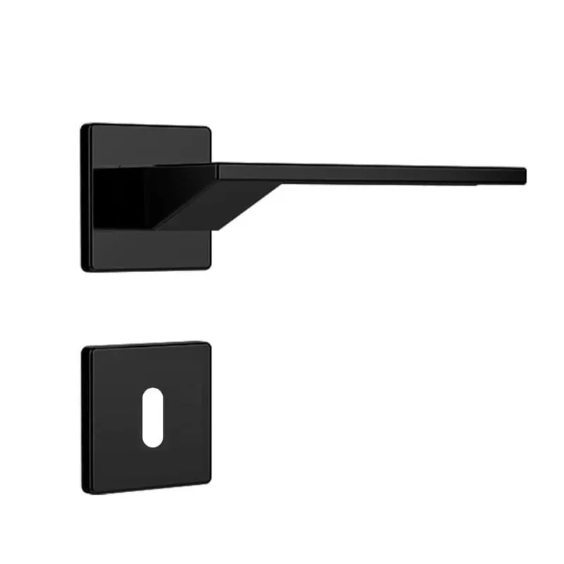 Fechadura Interna Mz440 St2 R204 55mm Roseta Preto Fosco Squadro Design Papaiz