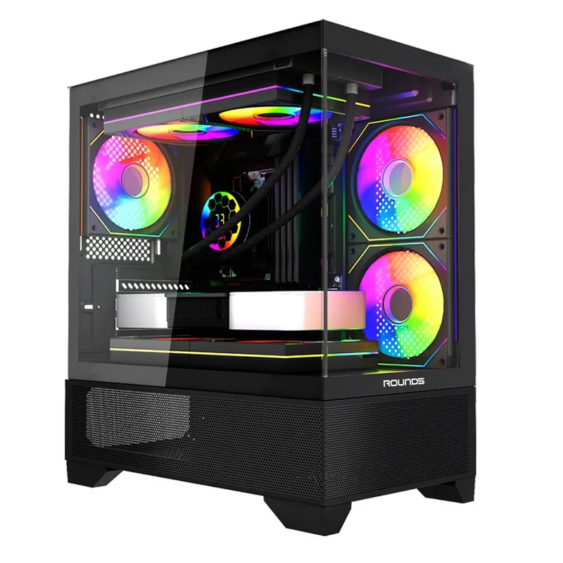 Gabinete Gamer Round5 Draven, Mini Tower, M-ATX, Frontal e Lateral em Vidro, Preto - R5-DRAVEN-B-2181