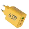Carregador De Celular 65w Turbo Cor Amarelo