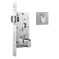 Fechadura 803 Externa Rolete Pivotante 40mm Roseta Quadrada1 Inox Escovado Stam