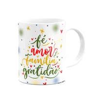 Caneca De Natal - Fé Amor Família Gratidão.