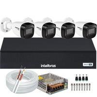 Kit Cftv 4 Câmeras Intelbras 1220 Full Color 1080p Colorido Noite + DVR 8 Canais Mhdx 3008c, Sem HD