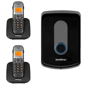 Kit Interfone Porteiro Residencial Intelbras Sem Fio Tis 5010 + 02 Ramais Internos Para Atendimento