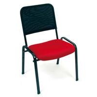 Cadeira Office Design Office Móveis Fixa Empilhável Linha Tela Mesh Hotel Auditório - Vermelho