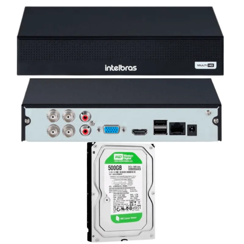 Dvr Intelbras, Mhdx, 4 Canais, Multi HD, HD 500GB
