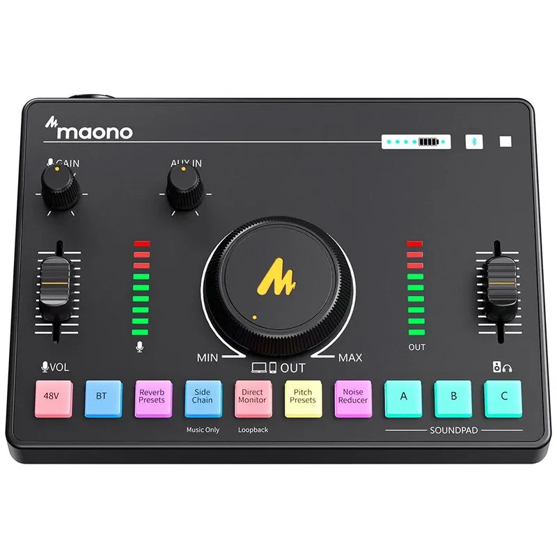 Mesa de Som Maono Caster G1 NEO, RGB, USB, Bluetooth e XLR, Preto - G1 NEO
