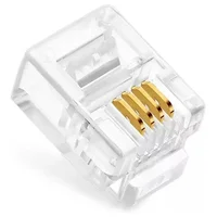 50 Conector Plug Modular Rj11 4p4c Telefone Rede Qualidade
