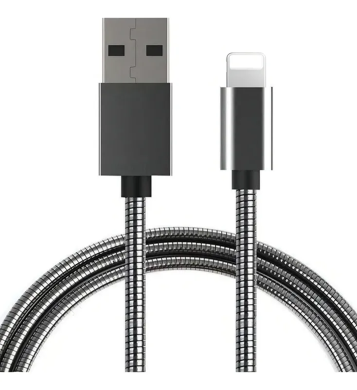 Cabo Usb Carregador Dados Metálico Resistente Iphone
