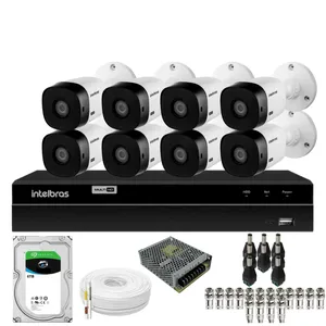 Kit 8 Câmeras Intelbras Bullet 1220b Full Hd Dvr Intelbras 1216-c Mhdx Com Acesso Remoto Hd 6tb