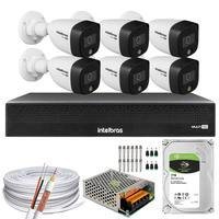 Kit 6 Câmeras Intelbras Cftv 1080p, Full Color, Colorida Noite