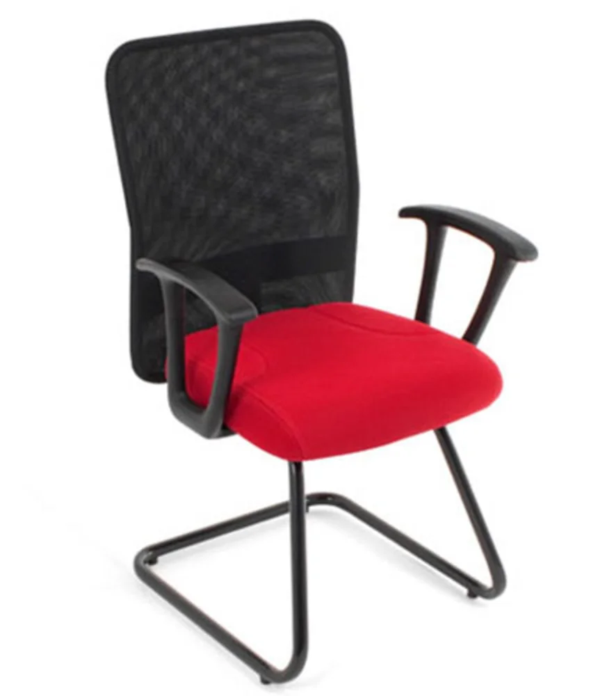 Cadeira Diretor Base Fixa, Linha Tela Mesh, Vermelho