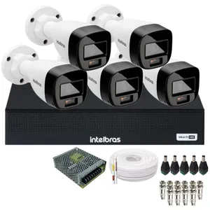 Kit 5 Câmeras Imagem Coloridas 1120b Full Color Intelbras Dvr Intelbras 08 Canais 1108-c Acompanha Hd No Dvr.