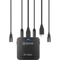Microfone Lapela Duplo com Retorno para iPhone, Android e PC - Boya BY-DM20