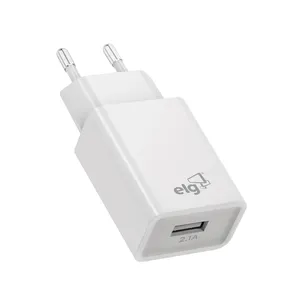 Carregador De Parede Usb Universal, 1 Porta Usb 2.1a, Carga Rápida, Proteção Inteligente, Branco, Wc1a, Elg