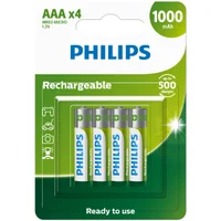 Pilha Recarregável AAA Philips, 4 Unidades, 1000mAh - R03B4RTU10/59