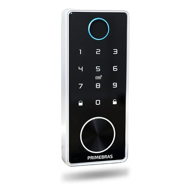 Fechadura Digital Dubai Wifi De Embutir Eletrônica Inteligente Com Biometria, Tags E Cartão Preta Primebras