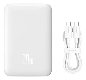 Carregador Portátil Powerbank Magsafe Baseus Iphone 10000mah 20w Turbo Branco