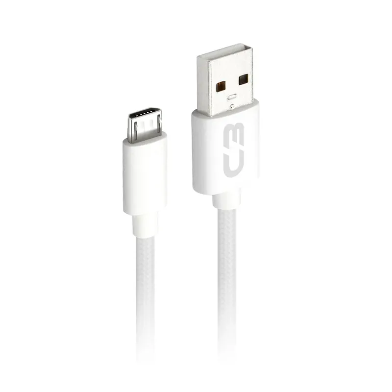 Cabo USB-micro USB 1m - Cb-m11wh, Branco, C3plus