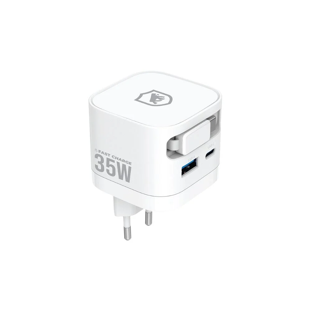 Carregador De Parede Retrátil 35w - Raptor - Branco - Gshield