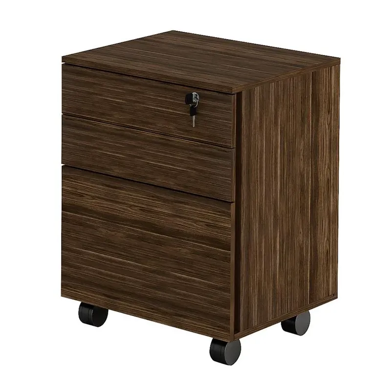 Gaveteiro Tecno Mobili Arquivo Escritório Home Office 3 Gavetas Nogal