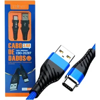 Cabo Carregador Tipo C Samsung Xiaomi Android Cor Preto