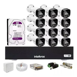 Kit Intelbras 12 Cameras Full Color Vhd 1120b,dvr 16 Mhdx 1016 C/ Hd 2TB