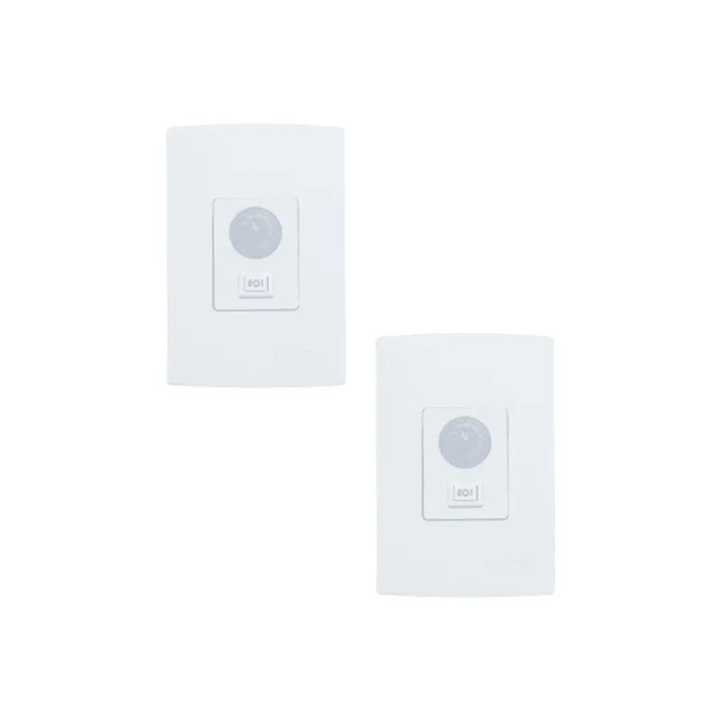 Kit 2x Sensor De Presença Qualitronix, Embutir Com Chave, Lente 180º, 6 Funções - Qi6mb