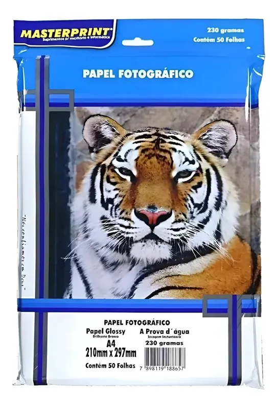 Papel Masterprint Fotografico Glossy 230g A4 50fls Der4.