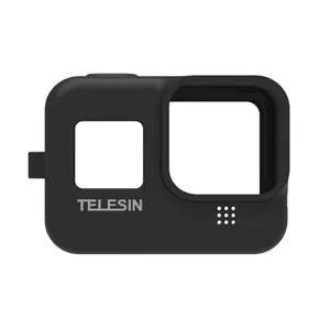 Capa De Silicone Para Gopro Hero 8 Black + Cordão Ajustável Telesin Cor Preto