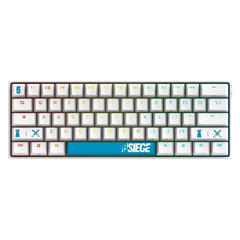 Teclado Mecânico Gamer Checkpoint KX-400, RGB, Switch Red, Layout 60%, Anti-Ghosting, Operator Series, Branco - R6-KB-1001
