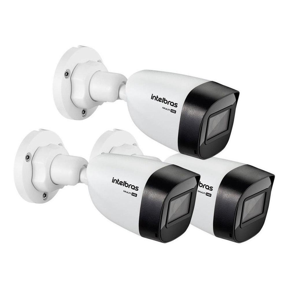 Kit 03 Câmera Bullet Intelbras, Vhd 1130B G6 720p, Infravermelho, Multi HD