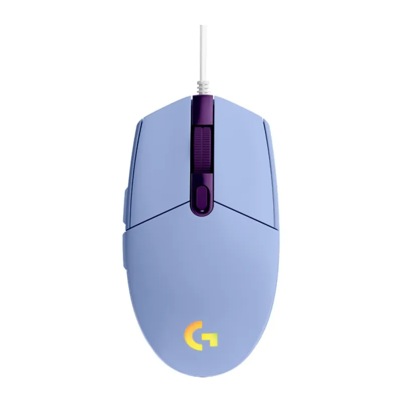 Mouse Gamer Logitech G203 LIGHTSYNC RGB, Efeito de Ondas de Cores, 6 Botões Programáveis e Até 8.000 DPI, Lilás - 910-005852