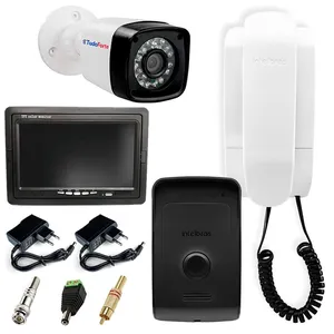 Kit Porteiro Intelbras Ipr 1010, Câmera Full Hd 1080p, 2mp Bullet, 20 Metros e Tela Monitor 7 Polegadas, LCD Colorido
