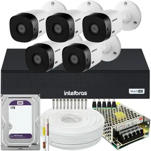 Kit Intelbras Cftv, 5 Câmeras VHL 1220B + DVR Mhdx 1008-c, HD 1TB