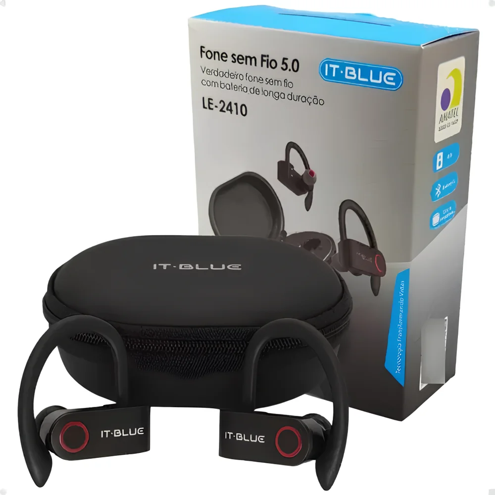 Fone De Ouvido Bluetooth It-blue Le-2410 5.0 Hi-fi Sem Fio Ant-queda Corrida Cor Preto