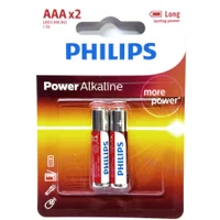 Pilha Alcalina Philips Aaa Lr03p12s/59 - Cartela Com 2 Unidades.