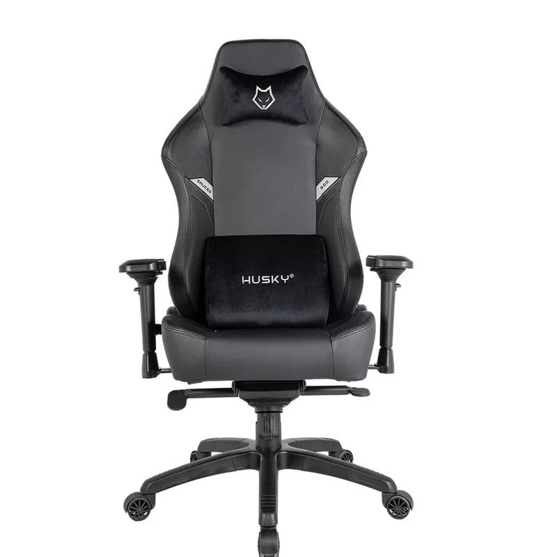 Cadeira Gamer Husky Saucer, Até 150Kg, Braço 4D, Almofadas de Apoio, Massageador de Lombar, Reclinável 135º, PU, Preta - HCG800PT