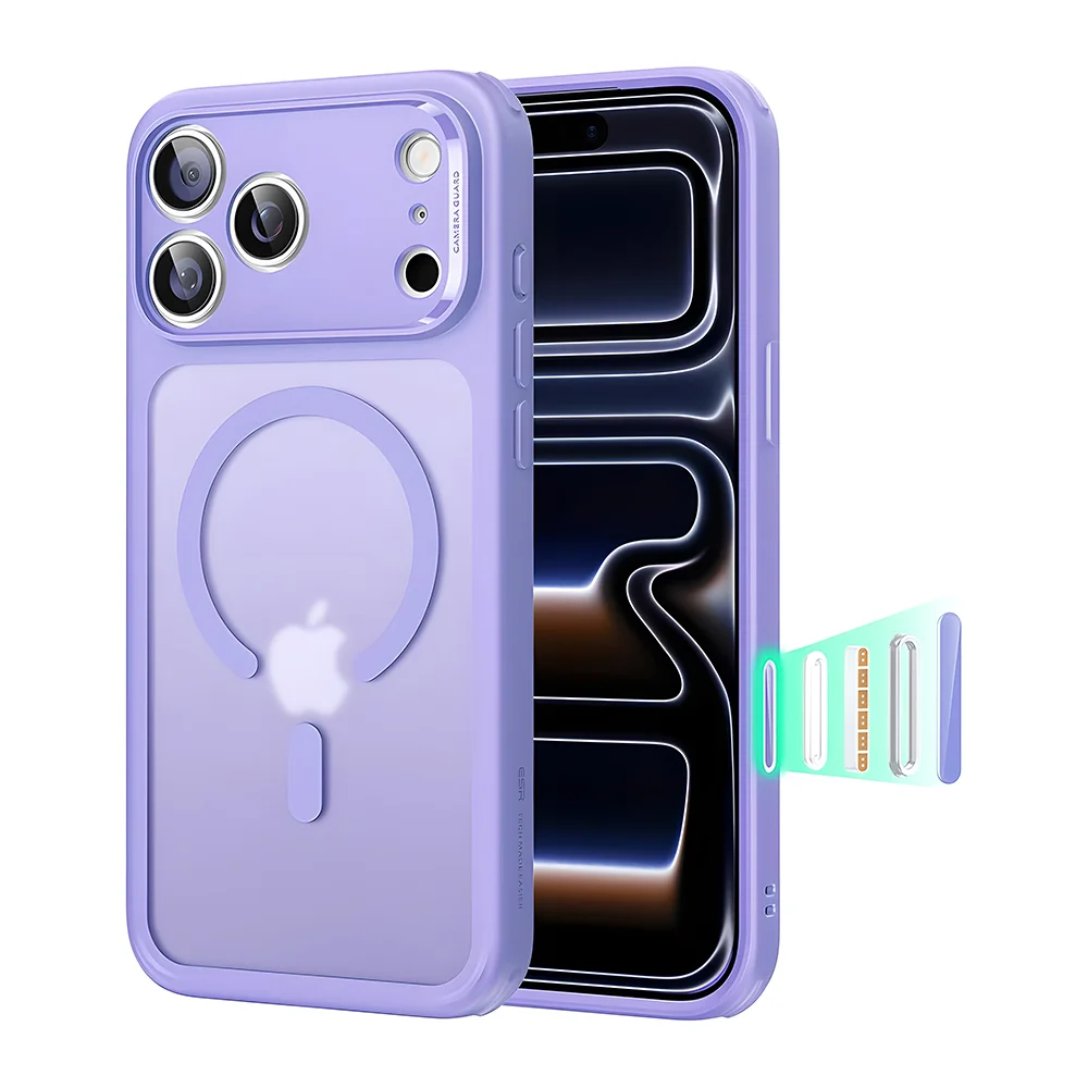 Capa Esr Para Iphone 17 Pro Magsafe Proteção Militar Roxo