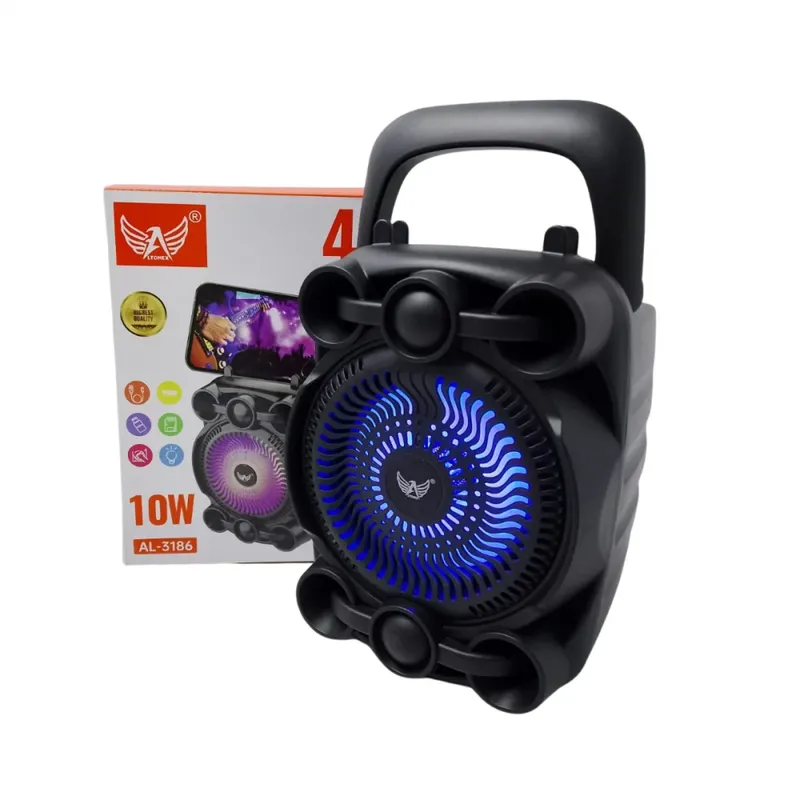 Caixa De Som Bluetooth LED RGB Usb Cartão Tf Alta Qualidade 10w Entrada P10 Altomex Al-3186