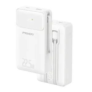Power Bank 20000mah Pisen 2 In 1 Cabo Usb C/ios Branca
